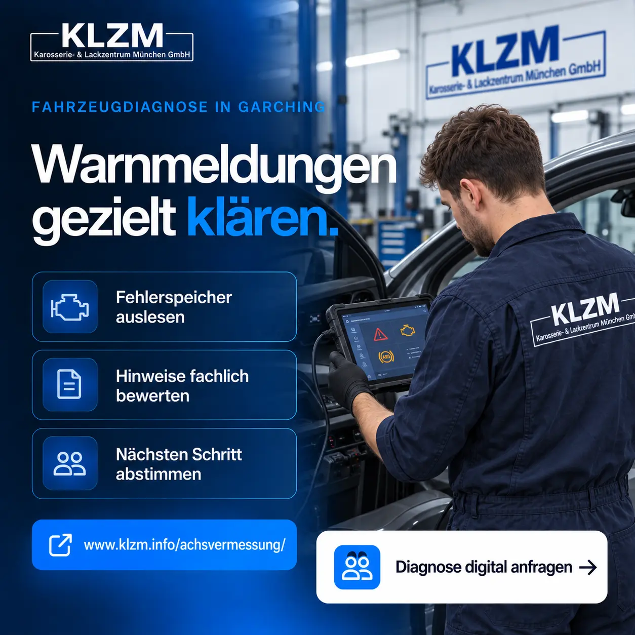 Fahrzeugdiagnose – aktueller KLZM Flyer