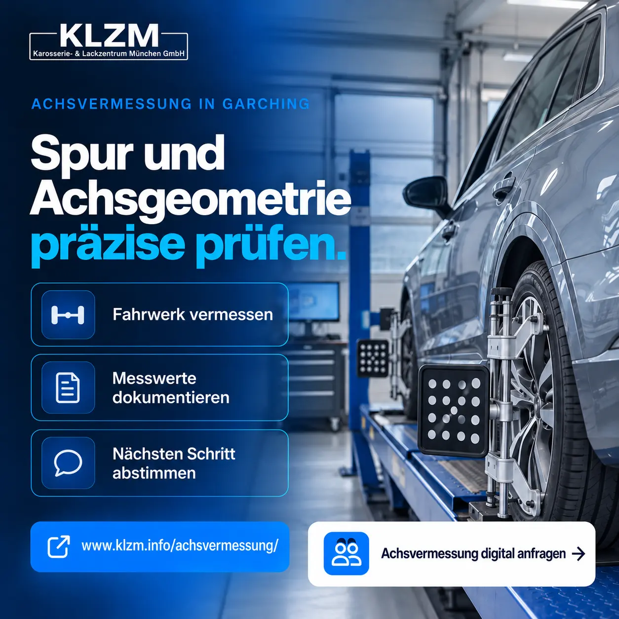 Achsvermessung – aktueller KLZM Flyer