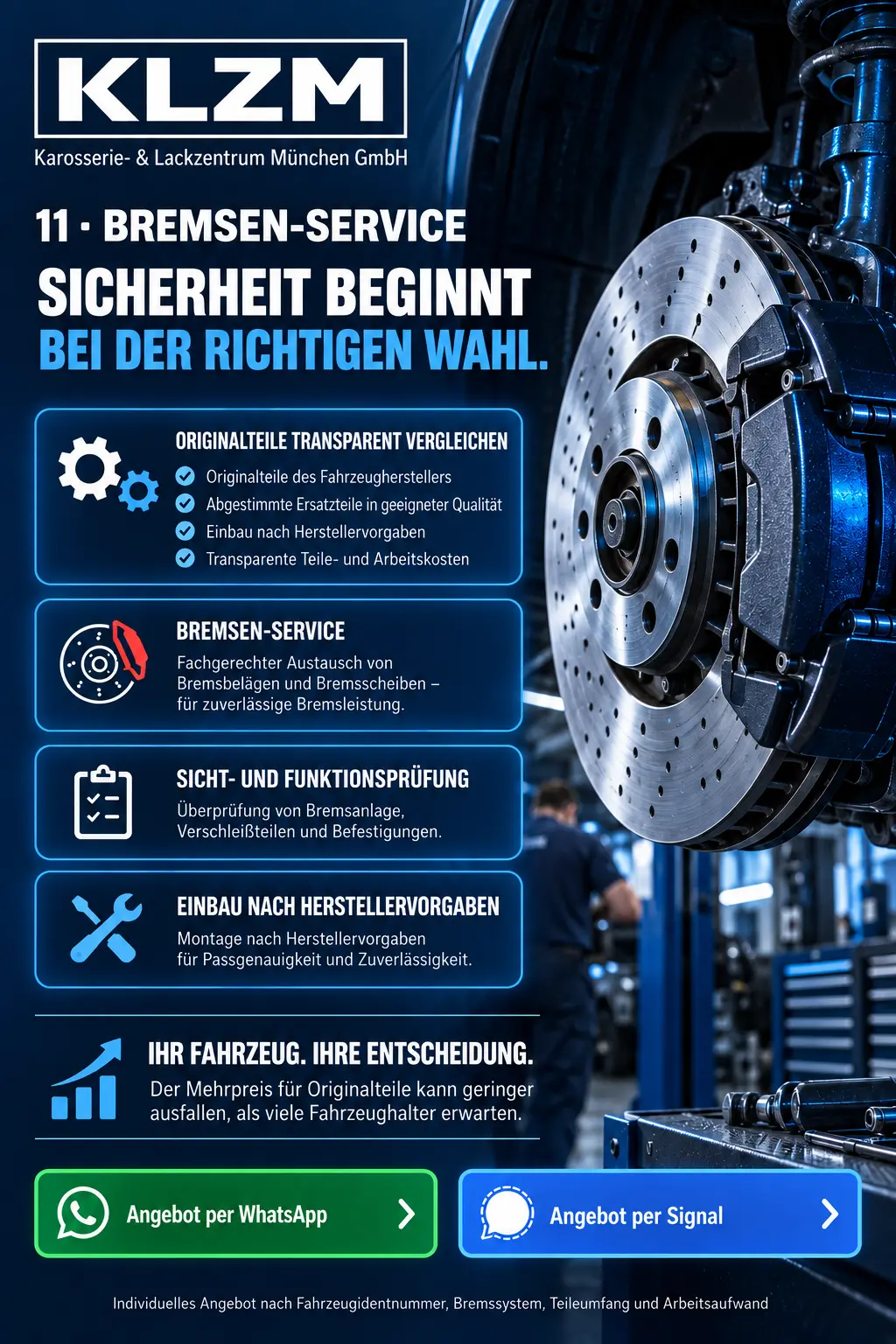 Bremsen-Service – aktueller KLZM Flyer
