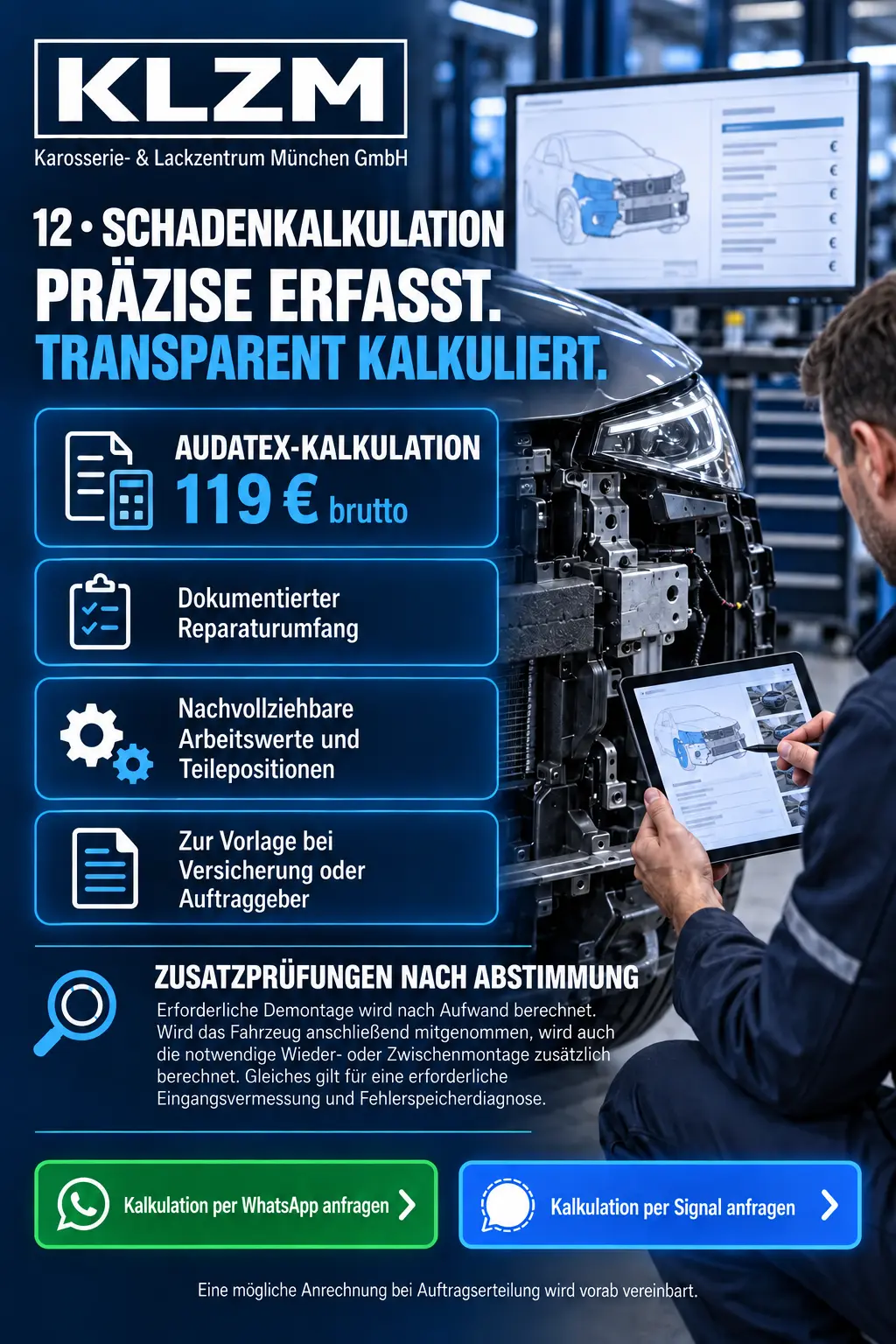 Audatex-Schadenkalkulation – aktueller KLZM Flyer