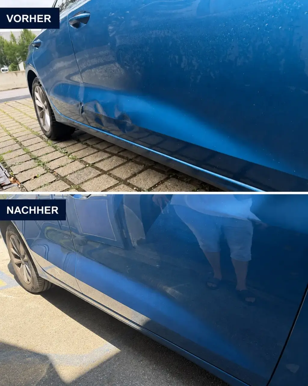 Audi A3 Seitenschaden Audi A3 Seitenschaden vor und nach der Unfallinstandsetzung bei KLZM in Garching