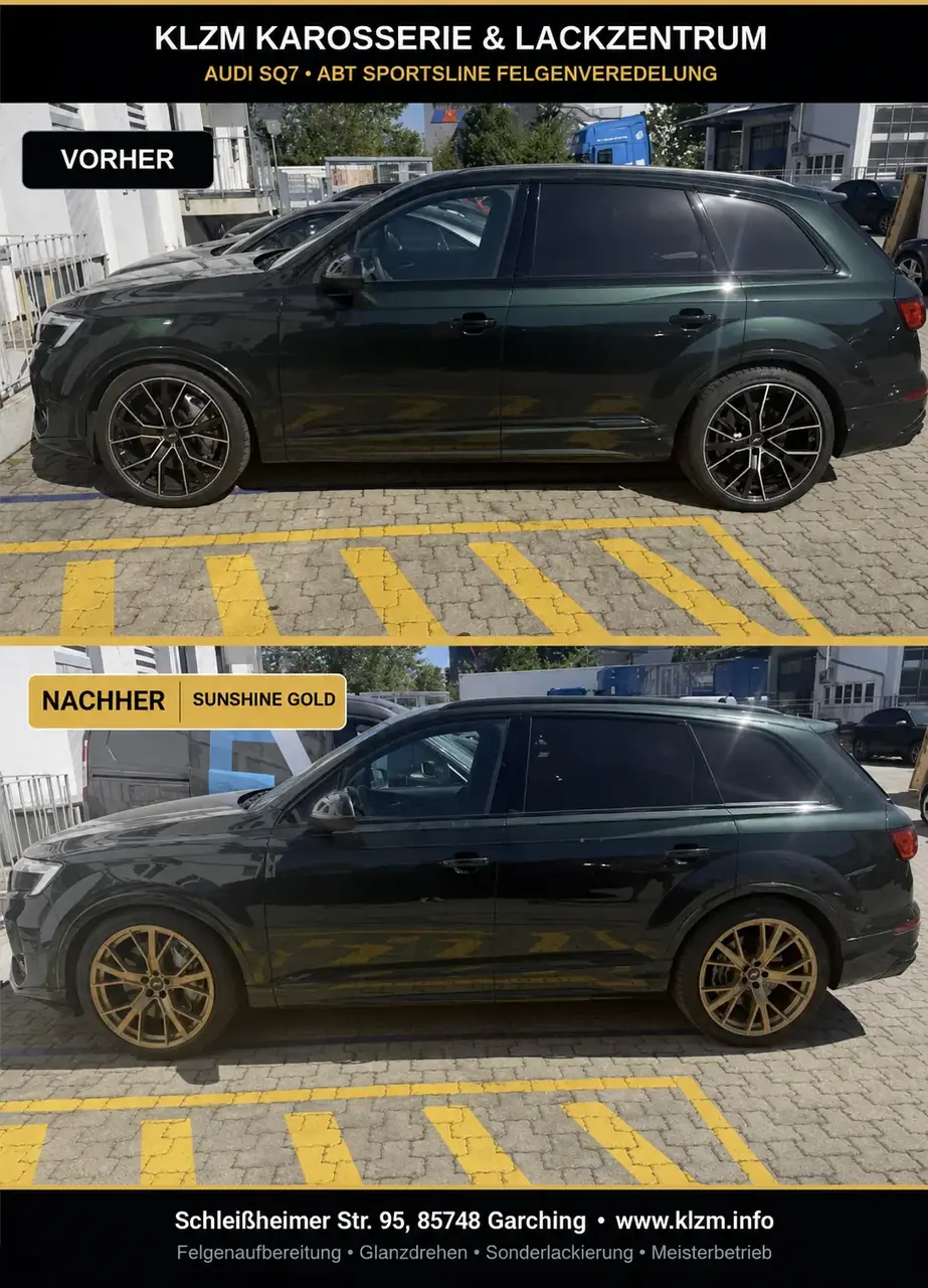 Audi SQ7 Felgen Audi SQ7 Felgen vor und nach der Felgenveredelung bei KLZM in Garching